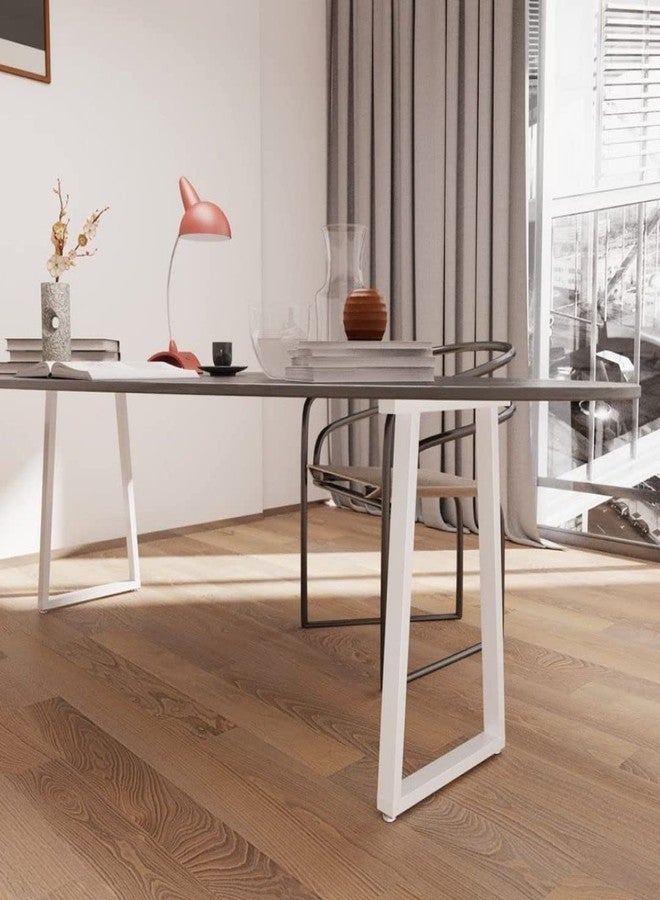 Ventuos Newtown Metal Table Legs Heavy Duty Desk Legs DIY Furniture Legs Dining Table Coffee Table Office Desk Tables desktops, Kitchen Tables Counter Tops White (Trapezoidal Shape Leg) - Image 2